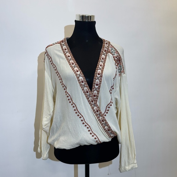 Hoss Intropia Bohemian Braded Embroidered Blouse - Picture 1 of 8